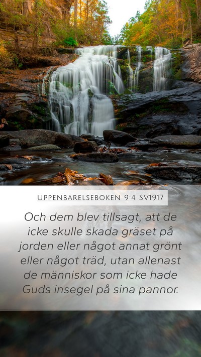Uppenbarelseboken 9:4 SV1917 Bible Verse Image