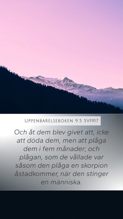 Uppenbarelseboken 9:5 SV1917 Bible Verse Image